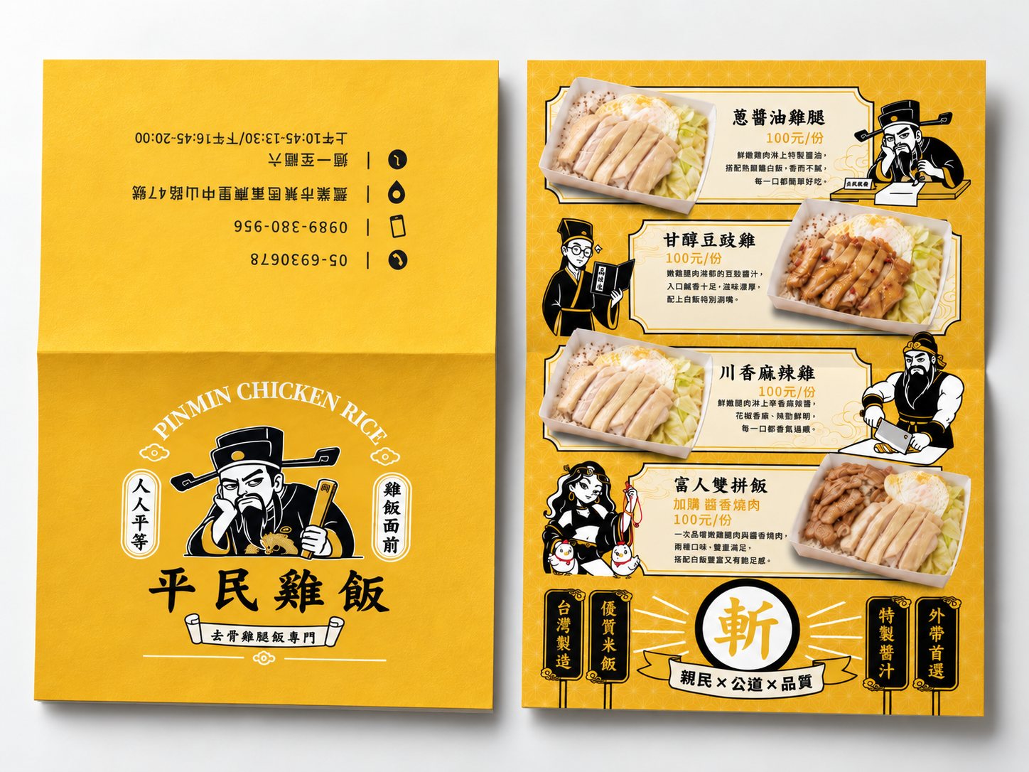 平民雞飯菜單折頁