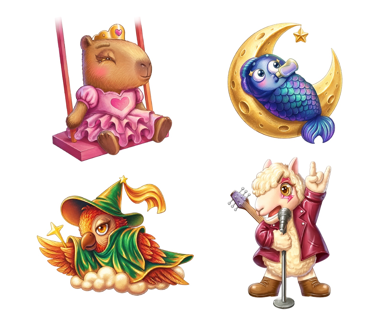 星月天空四隻專屬吉祥物品牌 IP